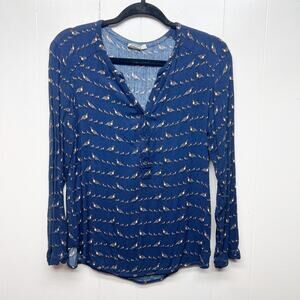 Ace Delivery Shirt Womens Medium Duck Print Novelty Button Front Casual Workwear